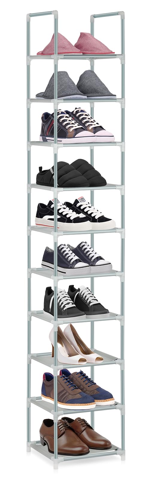 10-Tier Schuhregal, Vielseitige Schuhregal Lagerung, Home Schuh Tower Regal, Metall Schuhständer Spe