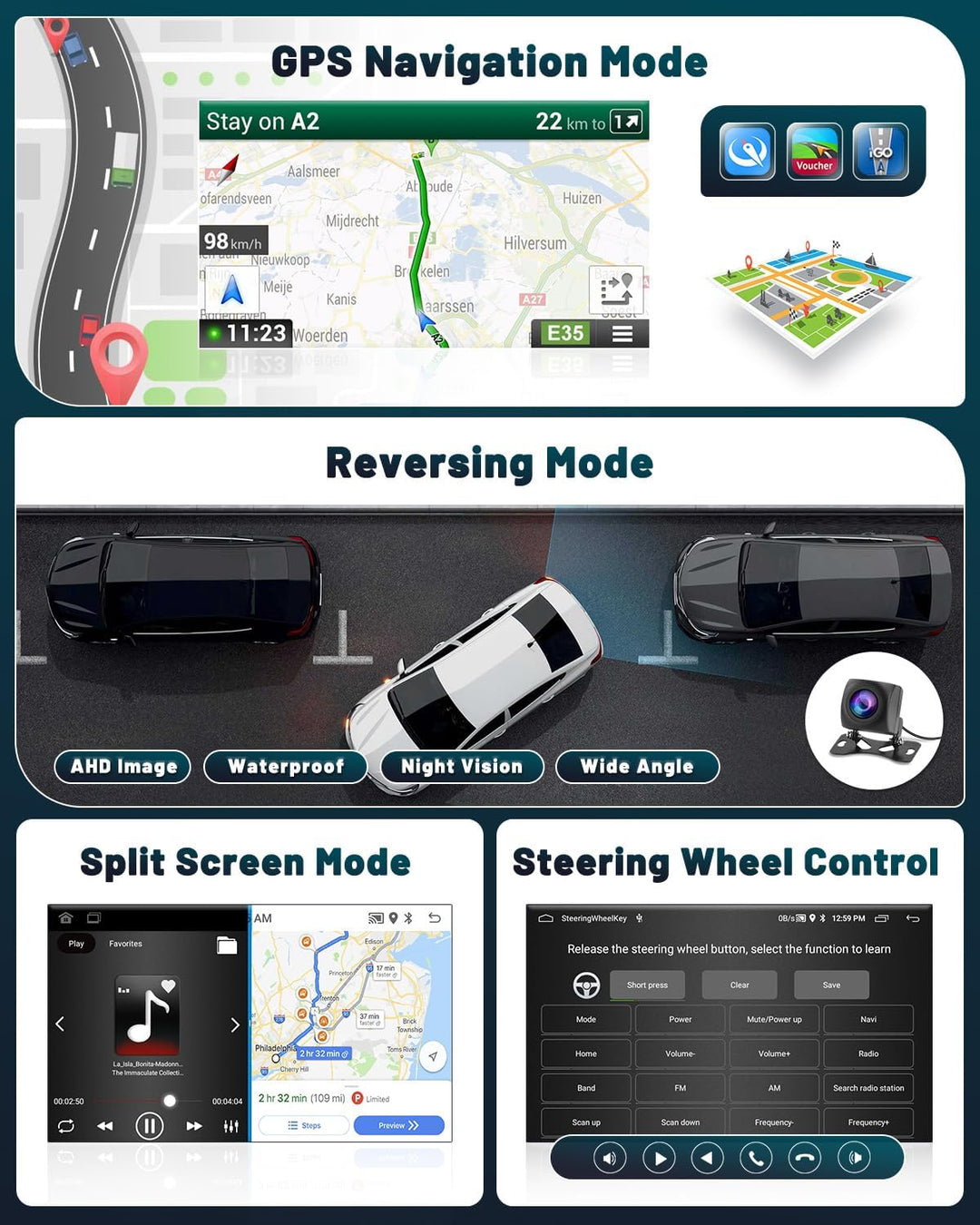 Hikity Android 15 Autoradio mit Navi für Opel Vivaro B Renault Trafic FIAT Talento Nissan NV 300 Rad
