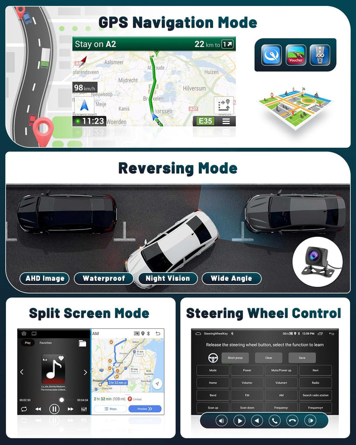Hikity Android 15 Autoradio mit Navi für Opel Vivaro B Renault Trafic FIAT Talento Nissan NV 300 Rad
