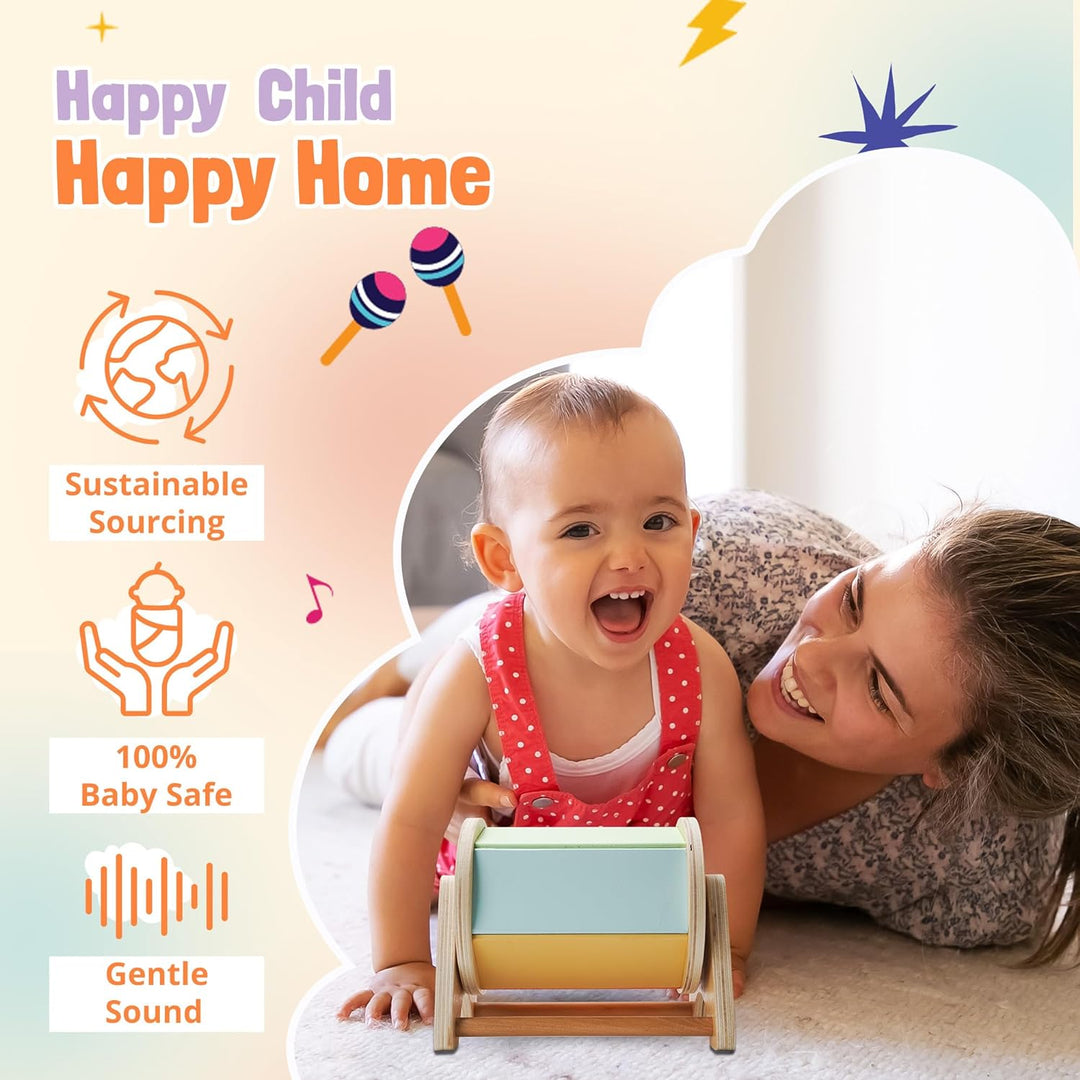 YAANI Montessori Spinning Drum Montessori Spielzeug für Säugling 6-12 Monate 1 Jahr alte Babys Klein