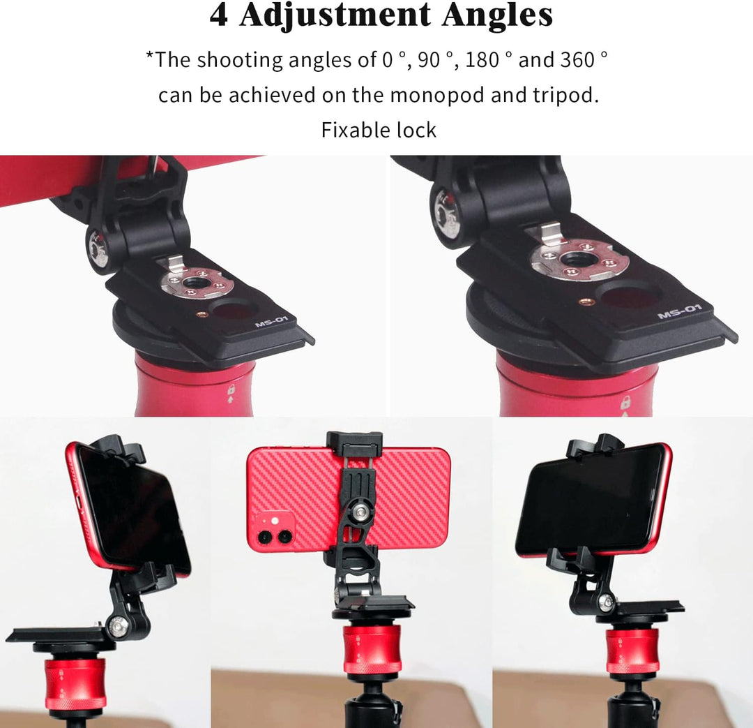IFOOTAGE Handlicher Stativ-Adapter,Silicagel-Telefonclip mit Kaltschuhkopf für LED-Blitz,Monitor,Mik