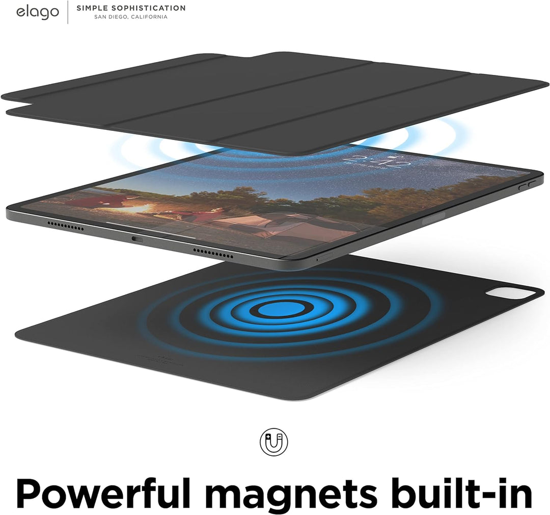 elago Magnetisches Folio Hülle Kompatibel mit iPad Pro 12.9" 6., 5., 4. Gen - Rückwand kann an Metal
