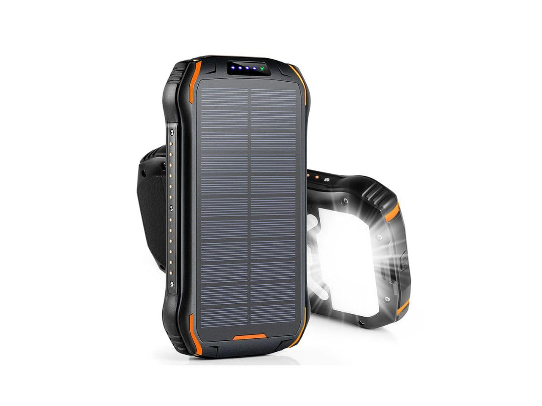 ERBILON Vielseitige 26800mAh Smart Solar Powerbank: Wasserdichtes Solarladegerät mit USB-C, 2 Eingän