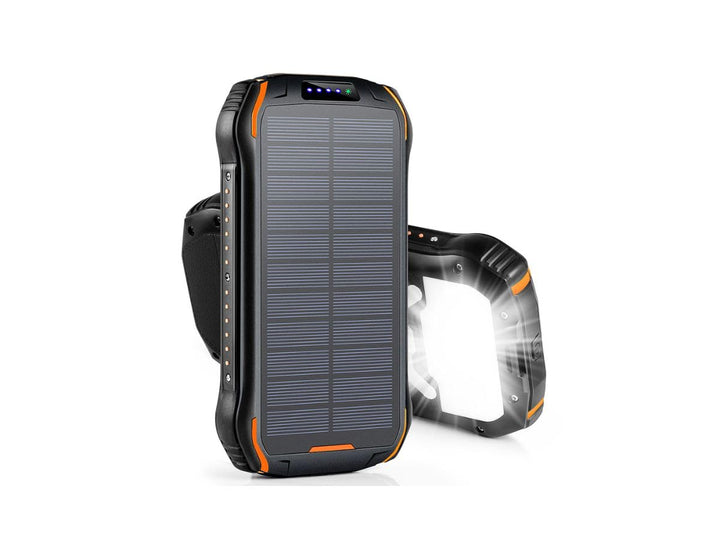 ERBILON Vielseitige 26800mAh Smart Solar Powerbank: Wasserdichtes Solarladegerät mit USB-C, 2 Eingän
