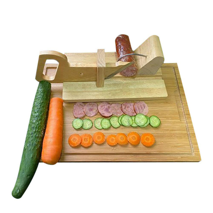 Kaibrite Holz Wurstschneidemaschine Speckschneidemaschine Wursthobel Wurst Schneider Cutter+Edelstah