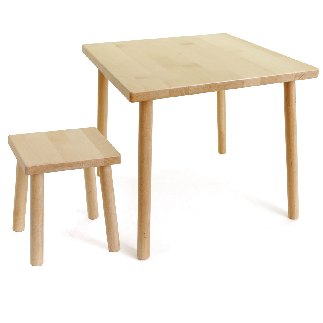 Kinder-Tisch mit Stuhl/Hocker Holz Buchenholz massiv lackiert