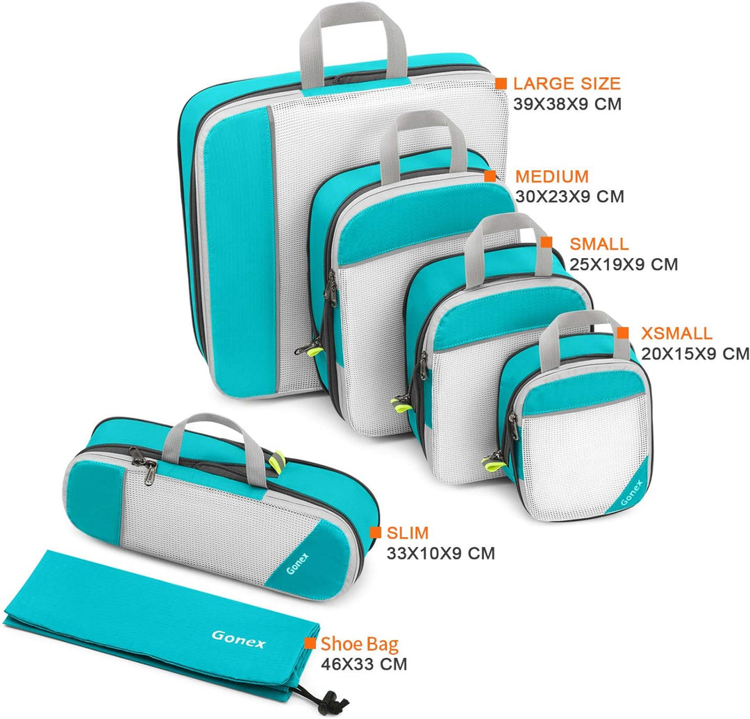Compression Packing Cube 6-teilig, Gonex robust & langlebig | Verpackungswürfel, Packtaschen, Kleide