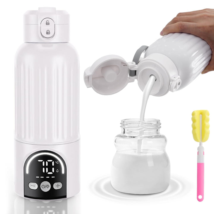 Tragbarer Babyflaschenwärmer für Unterwegs, 500ml Muttermilchwärmer, 12000mAh Akku, 120W Schnellheiz