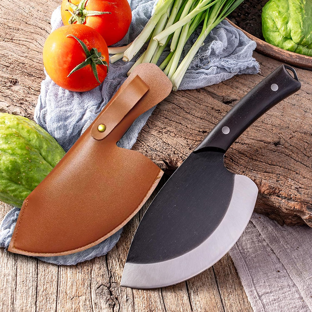 Kochmesser japanische Handgefertigtes geschmiedetes Outdoor Kochmesser hoher Kohlenstoffstahl Fischm