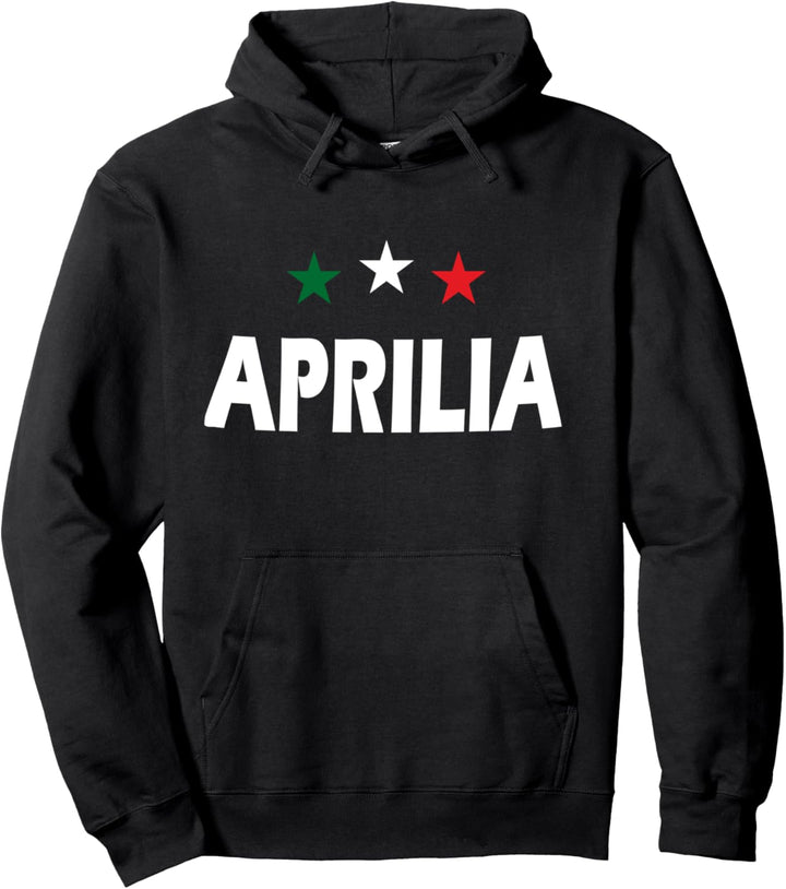 Aprilia Italian city with stars in green white red Pullover Hoodie