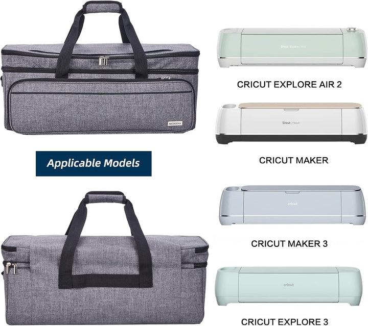 NICOGENA Doppellagige Tragetasche mit Mattenfach für Cricut Explore Air 2, Cricut Maker, Cricut Make