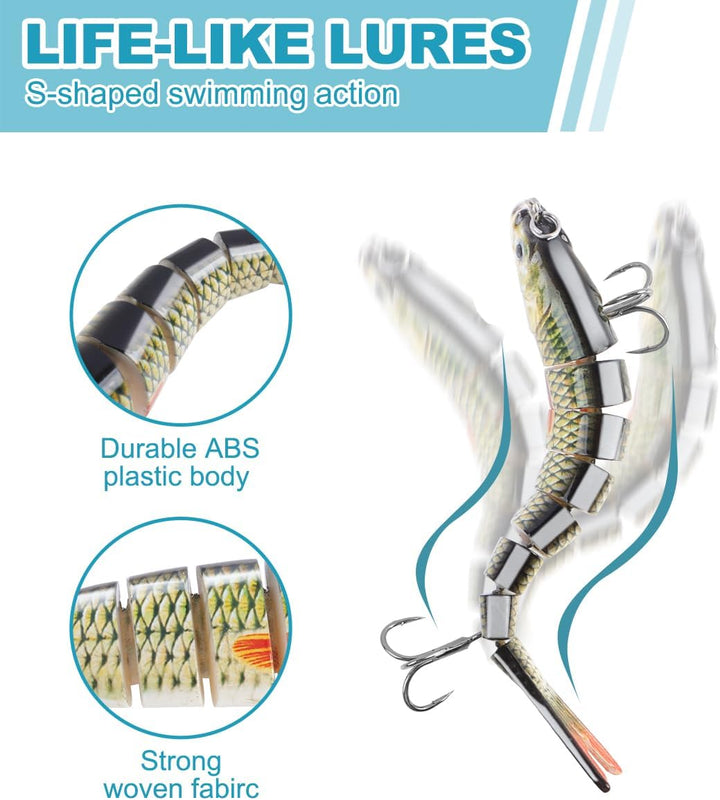 RYACO Angelköder, Kunstköder Wobbler Hecht, Fisch Köder für Zander Barsch Forellen Swimbait lebensec