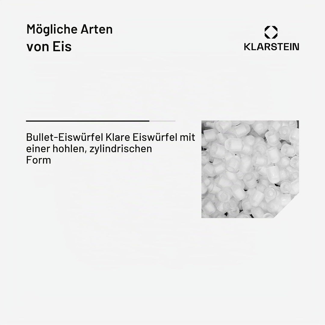 Klarstein Powericer XXL - Profi Eiswürfelmaschine, Eiswürfelbereiter, Ice Maker, 25 kg / 24 h,160 W,