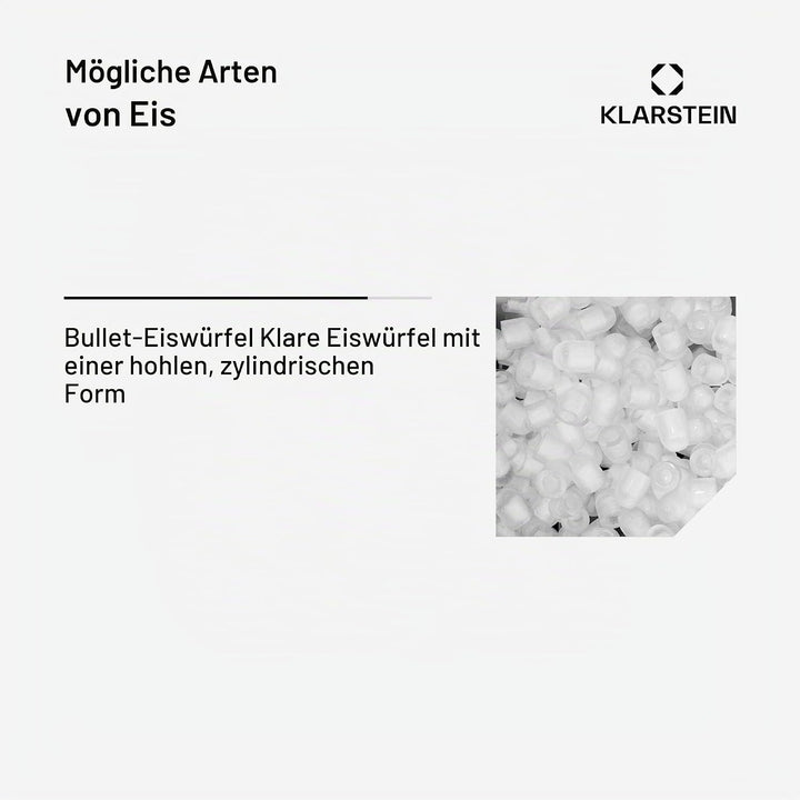 Klarstein Powericer XXL - Profi Eiswürfelmaschine, Eiswürfelbereiter, Ice Maker, 25 kg / 24 h,160 W,