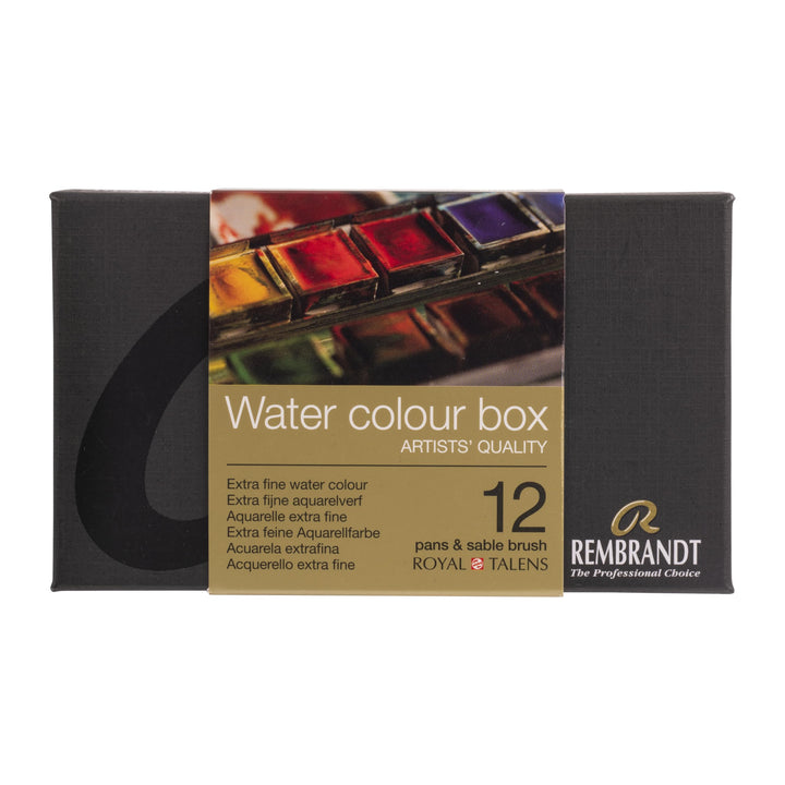 REMBRANDT TABLET WASSERLACK SET 12 FARBEN (METALLKASTEN)