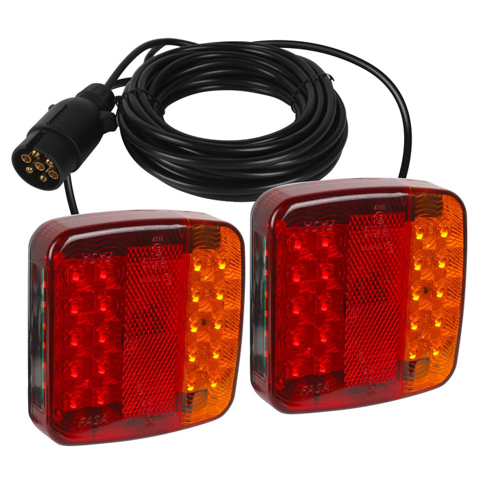 AOHEWEI Magnetische LED Anhänger Rückleuchten Set 12V Verkabelt Bremsleuchte für LKW Anhängerbeleuch