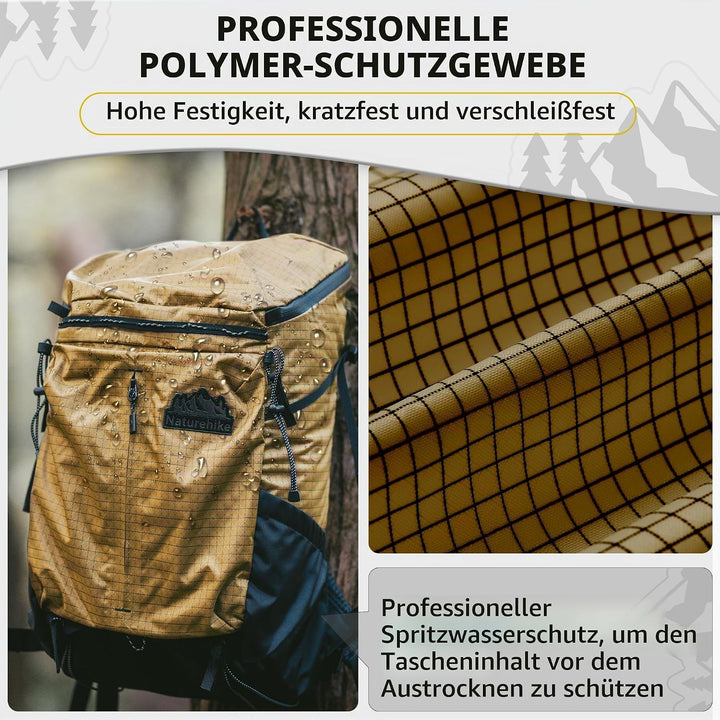 Naturehike Wanderrucksack 25L/35L Herren Damen Reiserucksack Wasserdichter Trekkingrucksäcke für Out
