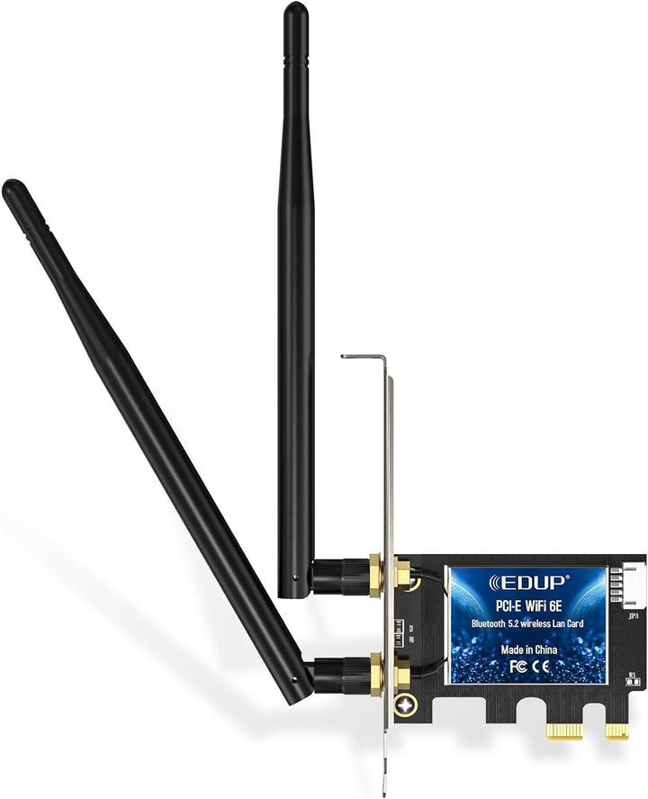 EDUP WiFi 6E Bluetooth 5.2 PCIE WLAN Karte Intel AX210 5400Mbit/s WLAN Netzwerkkarte Adapter, 802.11