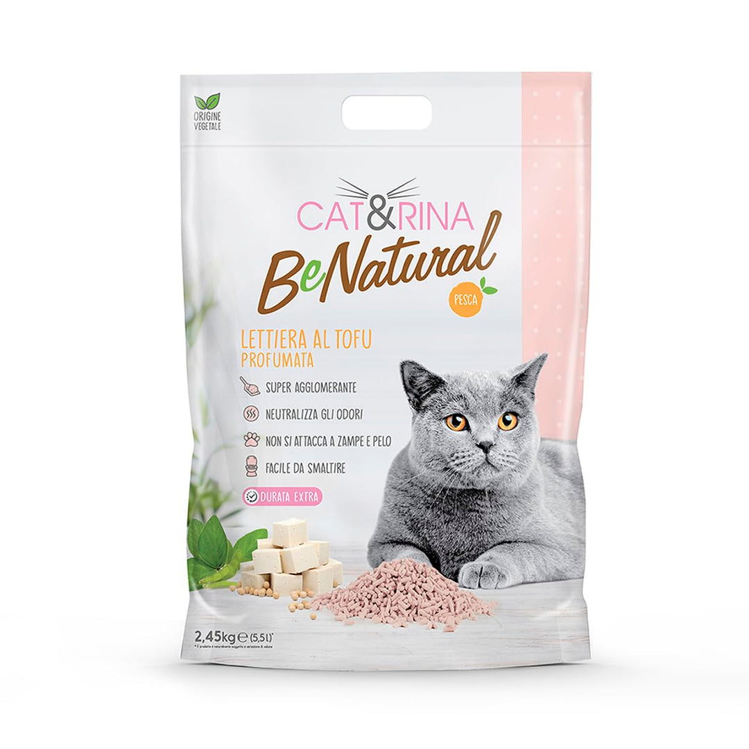 Cat&Rina BeNatural Tofu Katzenstreu, pflanzlich und stark klumpend. Biologisch abbaubar und in der T