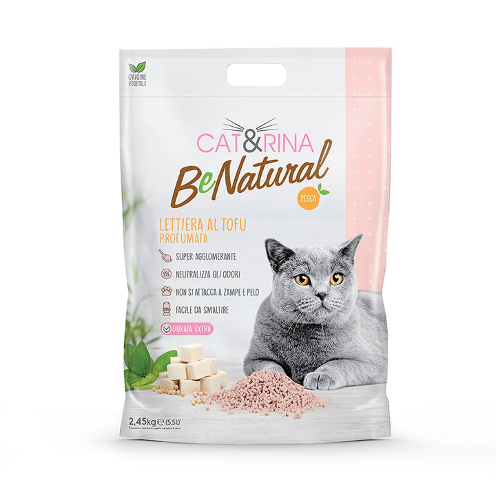 Cat&Rina BeNatural Tofu Katzenstreu, pflanzlich und stark klumpend. Biologisch abbaubar und in der T