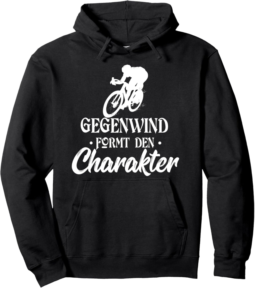 Gegenwind formt den Charakter Fahrrad Spruch Mountainbike Pullover Hoodie