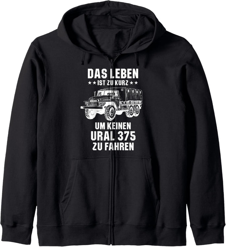 Ural 375 LKW Offroad Ostdeutschland Militär Spruch Kapuzenjacke