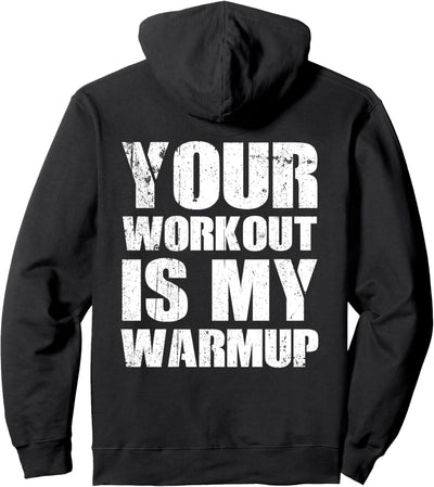 Gym Fitness Workout Warmup Fitnessstudio (auf Rückseite) Pullover Hoodie