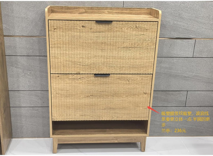 Tribesigns Schuhschrank Schmal, Schuhkipper Schuhregal mit Regalen, 2 Schubladen mit Klappschutz Hol