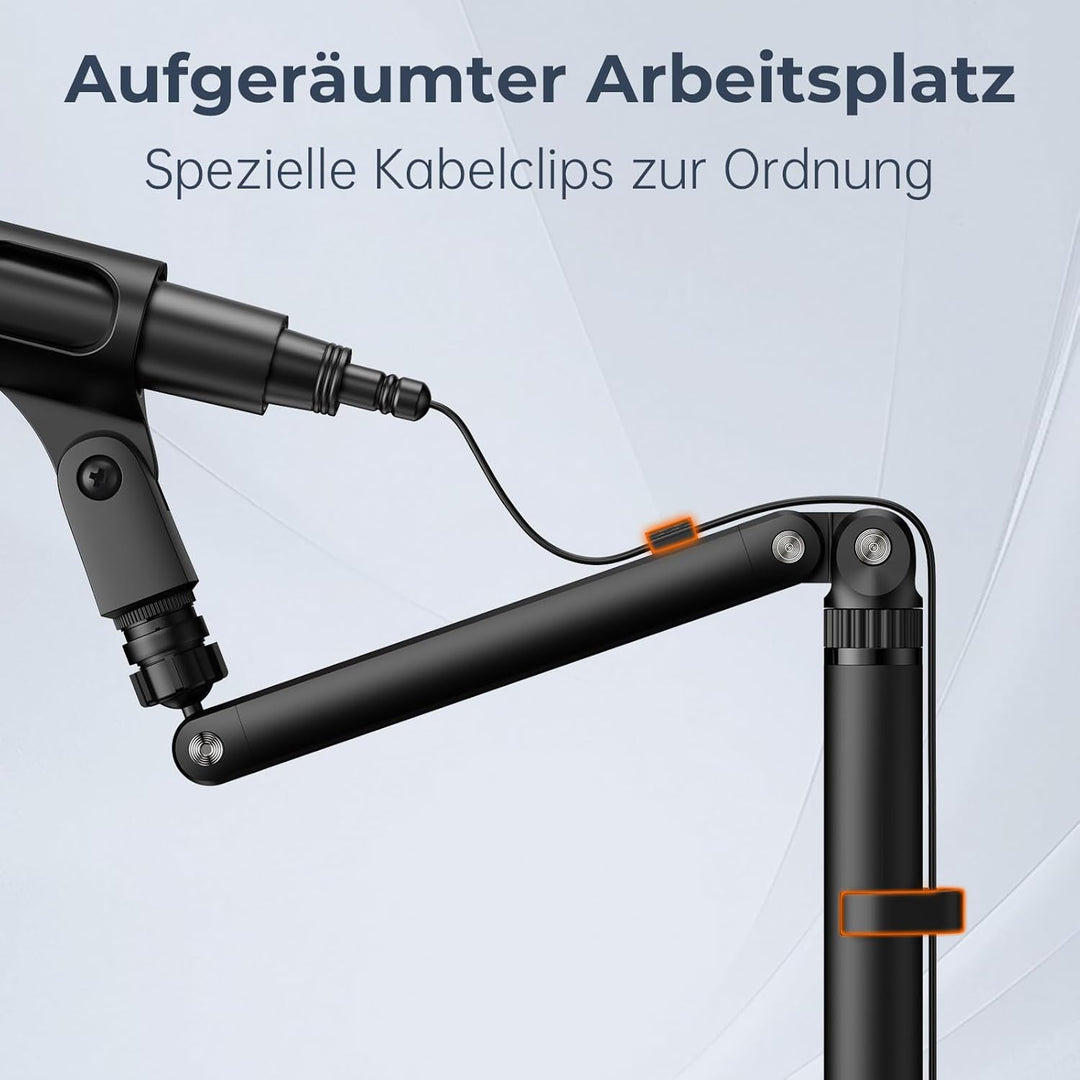 Tischhalterung Mikrofonständer Verstellbarer Montagearm mit 1/4"-3/8"-5/8" Mehrfachgewinde für Blue