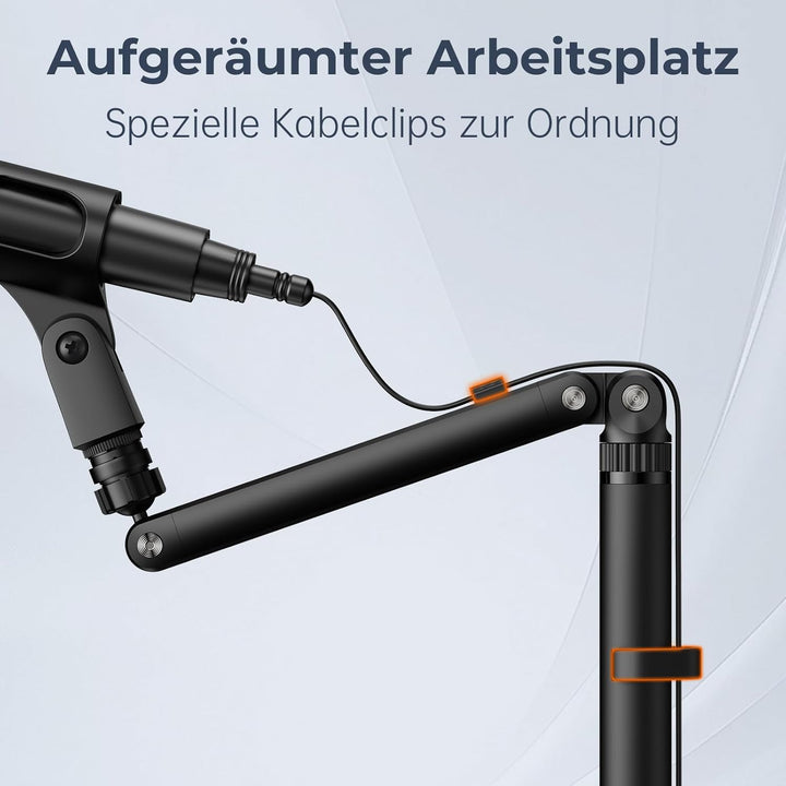 Tischhalterung Mikrofonständer Verstellbarer Montagearm mit 1/4"-3/8"-5/8" Mehrfachgewinde für Blue