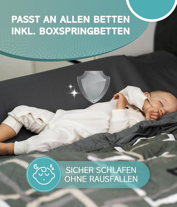 RAWVEL® Rausfallschutz aufblasbar Light - [NEU 2024] - passend für alle Betten Zuhause & auf Reisen