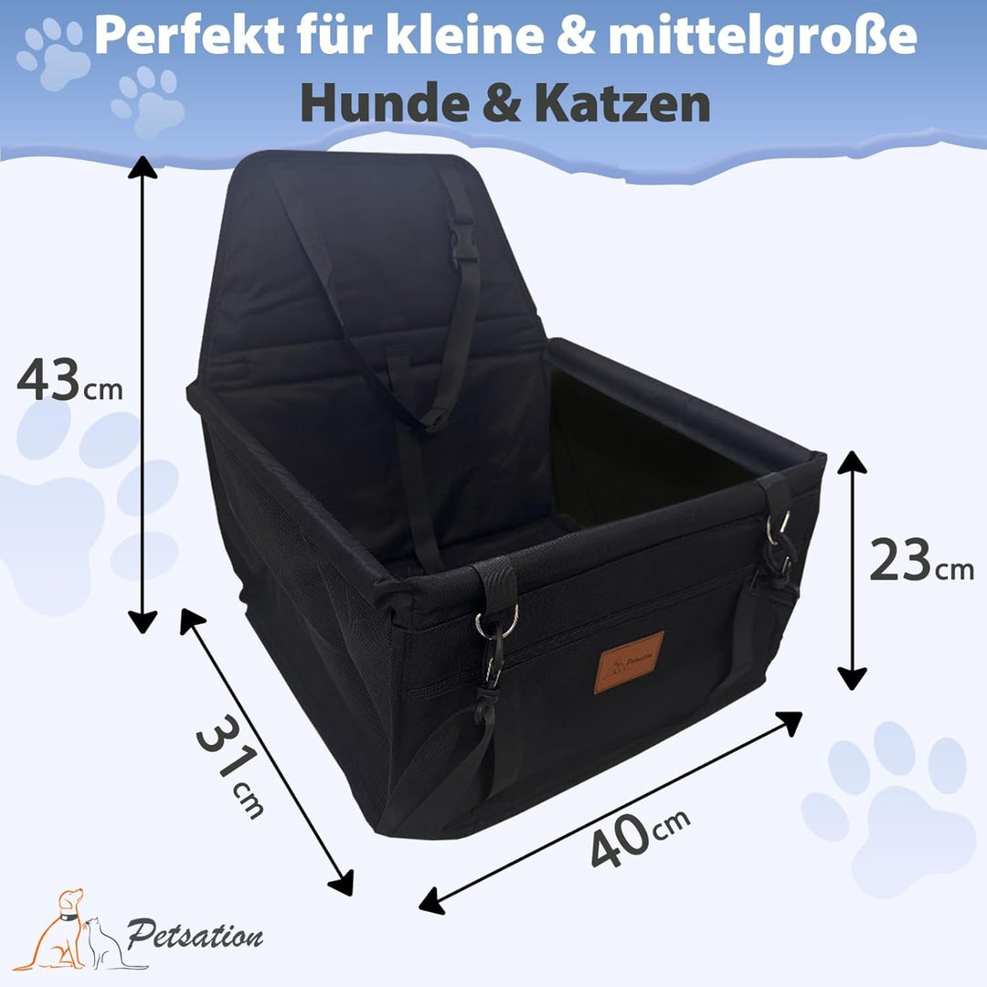 Hundeautositz – Wasserdichter & Atmungsaktiver Autositz für Hunde – Robuste Oxford-Tragetasche mit S