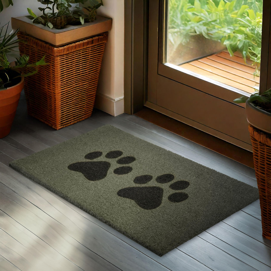 BRUBAKER Fussmatte für Aussen und Innen - Pfoten - 45 x 75 cm Hunde und Katzen Schmutzfangmatte aus