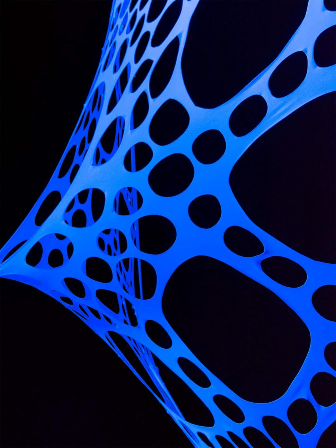PSYWORK Schwarzlicht Segel Spandex | Neon Spiderweb | Weiss | 3 x 3m | UV-aktiv | Leuchtend | Wandtu