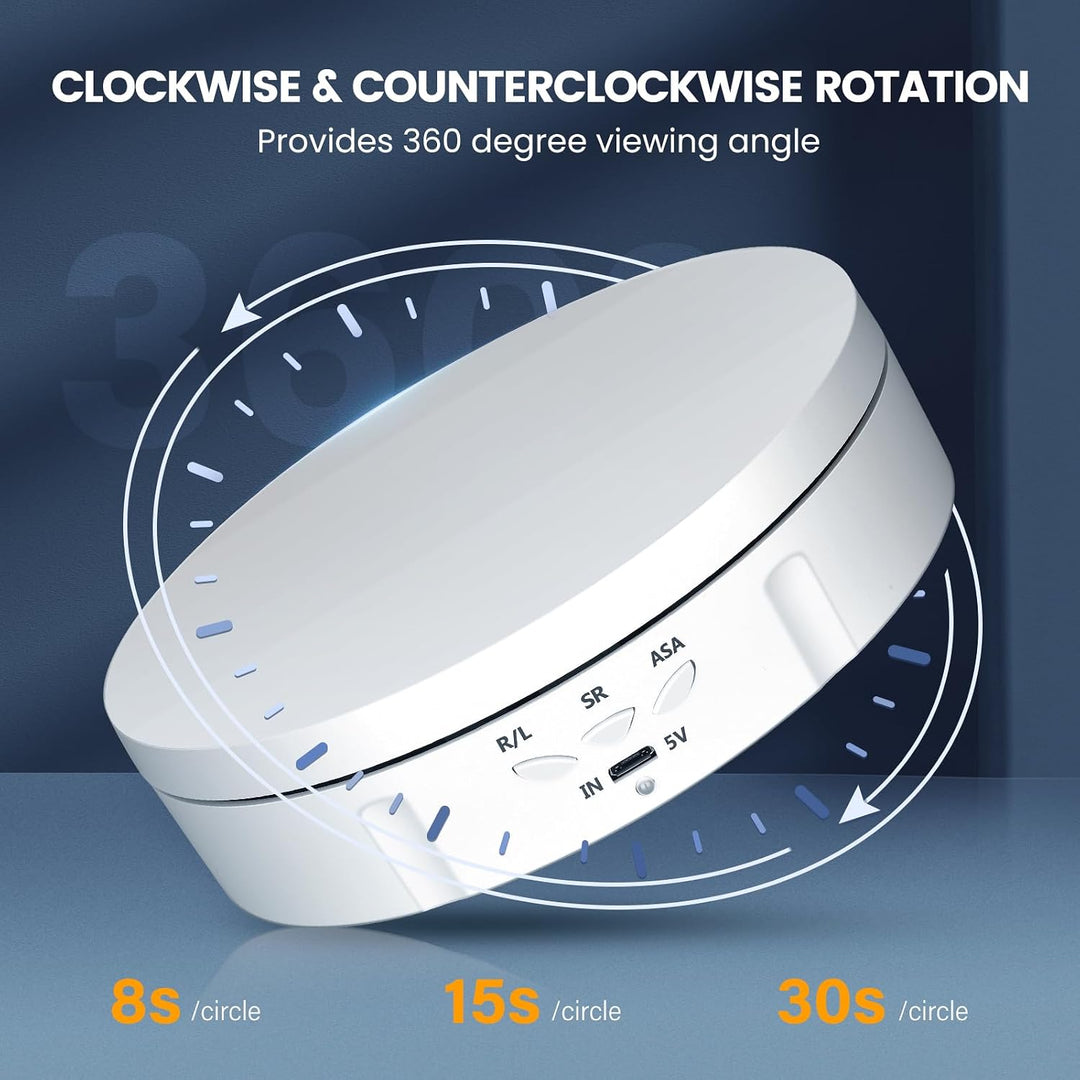 Elektrischer Drehteller, Couleeur 360° Richtung &amp; Geschwindigkeit Einstellbar Mini Drehbarer Drehtel