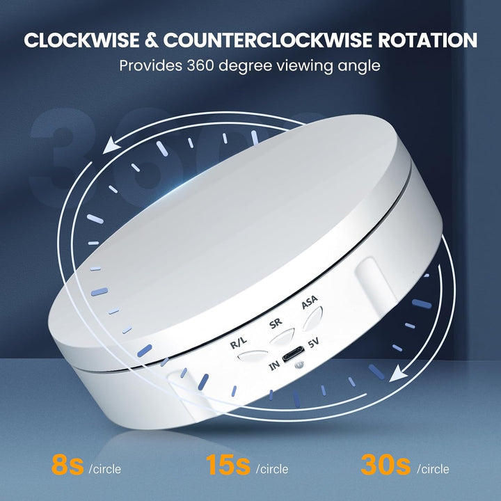 Elektrischer Drehteller, Couleeur 360° Richtung &amp; Geschwindigkeit Einstellbar Mini Drehbarer Drehtel