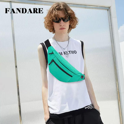 FANDARE Unisex Brusttasche Sling Bag Herren Damen Bauchtasche Umhängetaschen Crossover Rucksack Schu