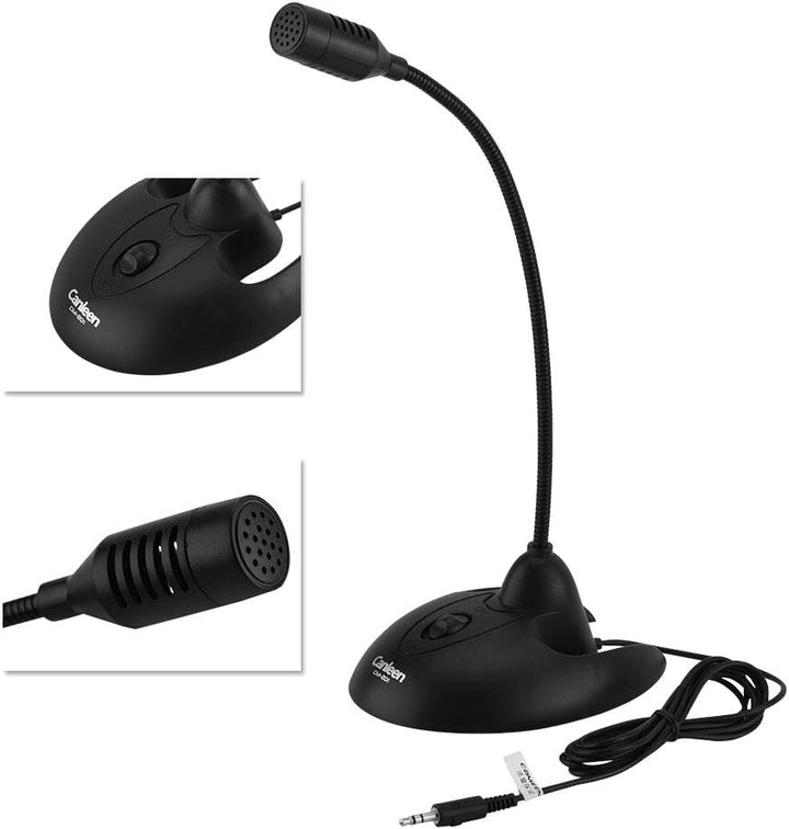 Richer-R Flexibles PC-Tischmikrofon, Flexible Schwanenhals Desktop Microphone 3,5mm Klinke,rutschfes