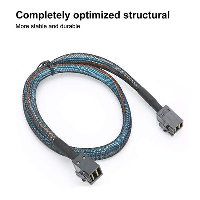 CCYLEZ SAS Kabel, 1Meter/0.5Meter SFF-8643 zu SFF8643 H0106 Server Kabel, 12 Gbit/s Nylon geflochten