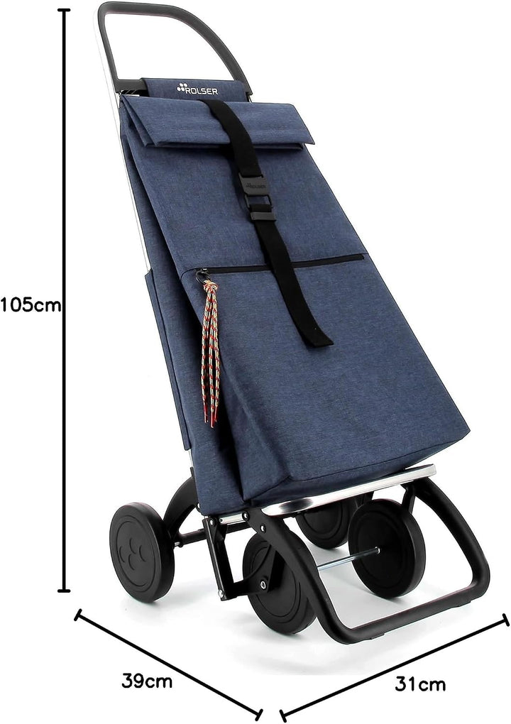 Einkaufstrolley Rolser Big Tweed 4 Räder - Marino 4 Räder Marino, 4 Räder Marino
