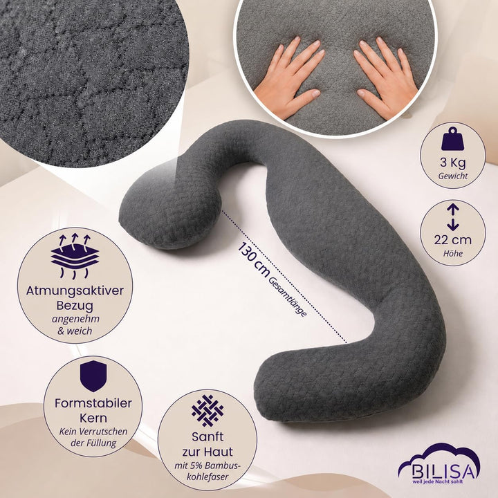 Schwangerschaftskissen mit Memory Foam | Neues Modell 2026 | Stillkissen mit waschbarem Bezug | Ganz