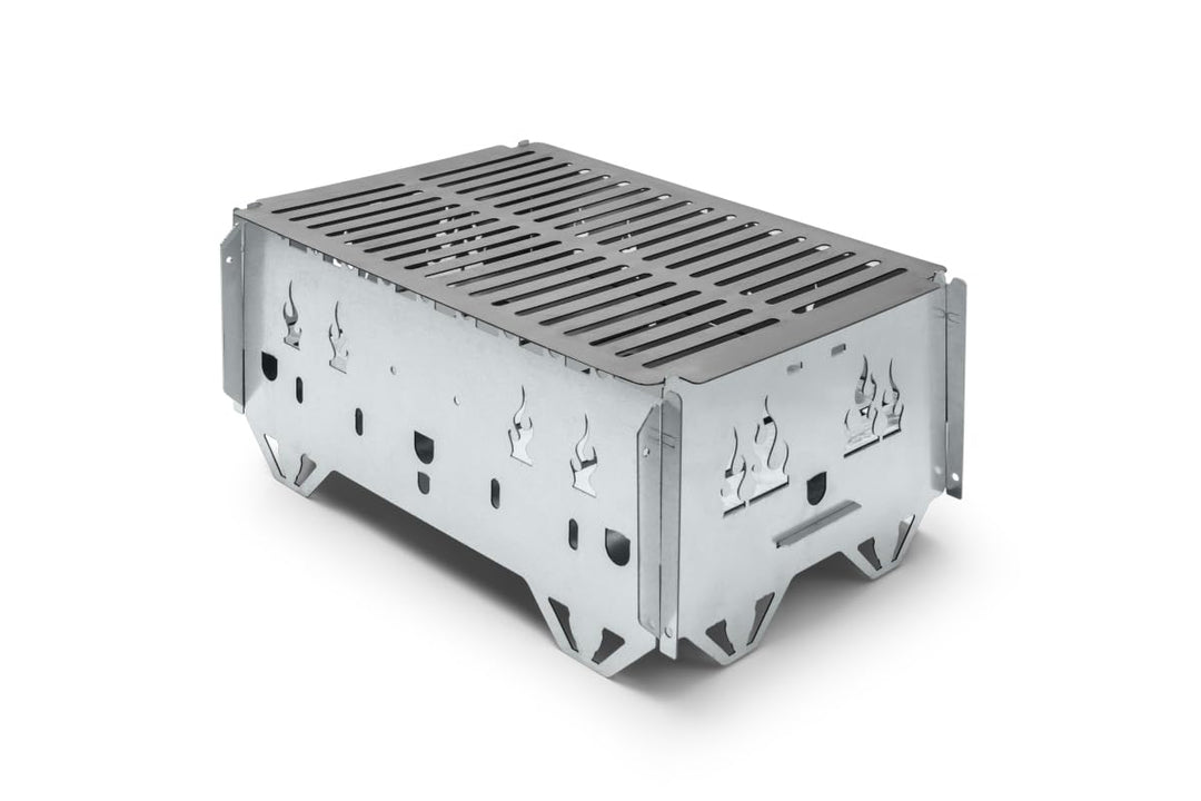Hubo Zerlegbarer Tragbarer Grill – Kompakter Outdoor Campinggrill mit Spiesshalterungen & Tragetasch