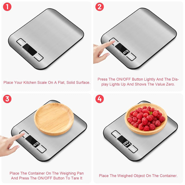 Rechargeable Food Digital Scale, USB C Port with Fast Charging Support Kitchen Scale Multifunction S