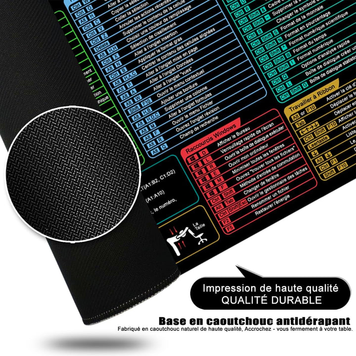 Excel Mauspad Französisch Schreibtischunterlage Gaming Mauspad Gross XL Desk Pad Bürozubehör Desk Ma