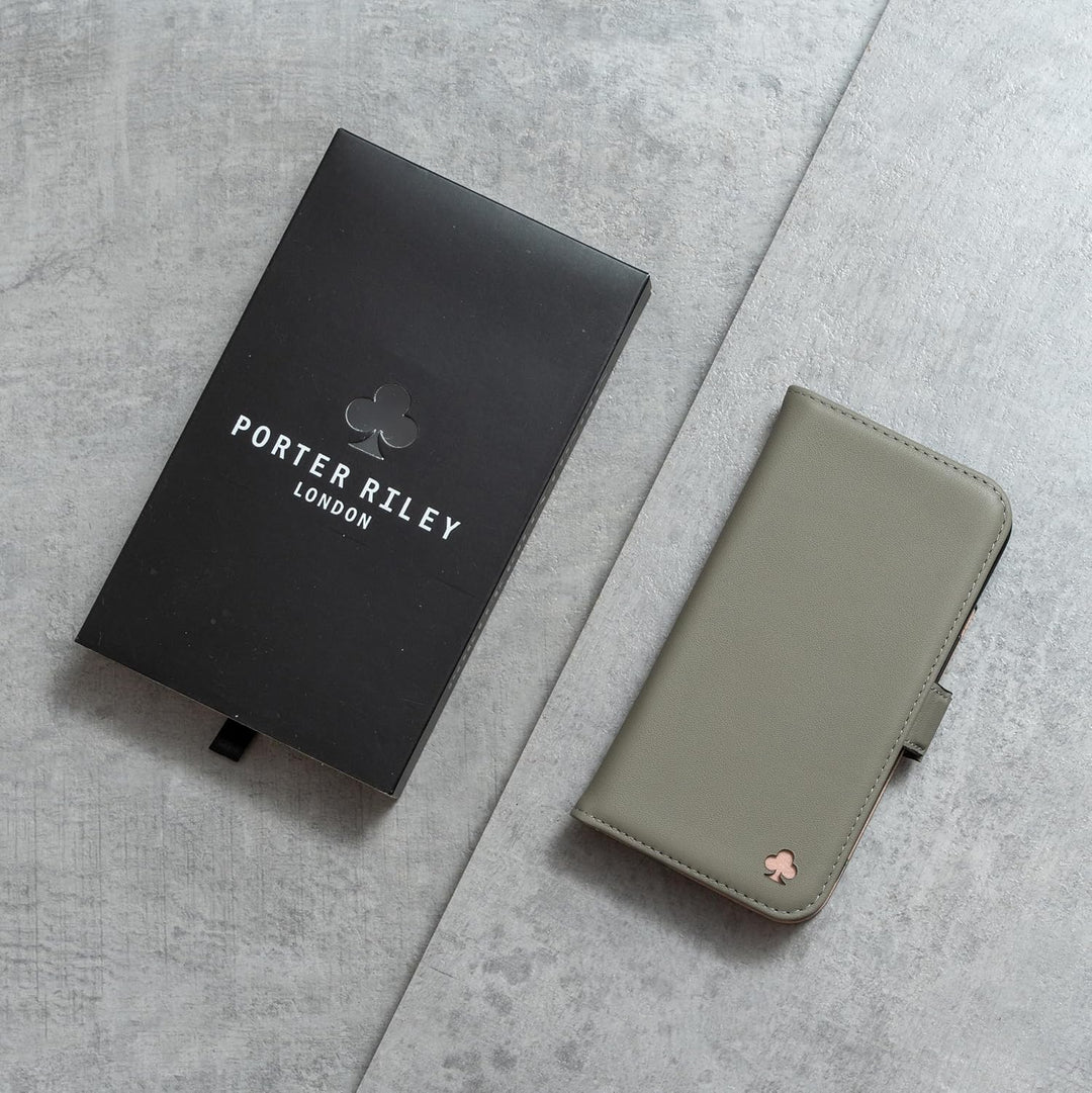 Porter Riley - Lederhülle für iPhone 11 (6,1"). Hochwertiges Echtleder-Ständer/Cover/Brieftasche/Kla