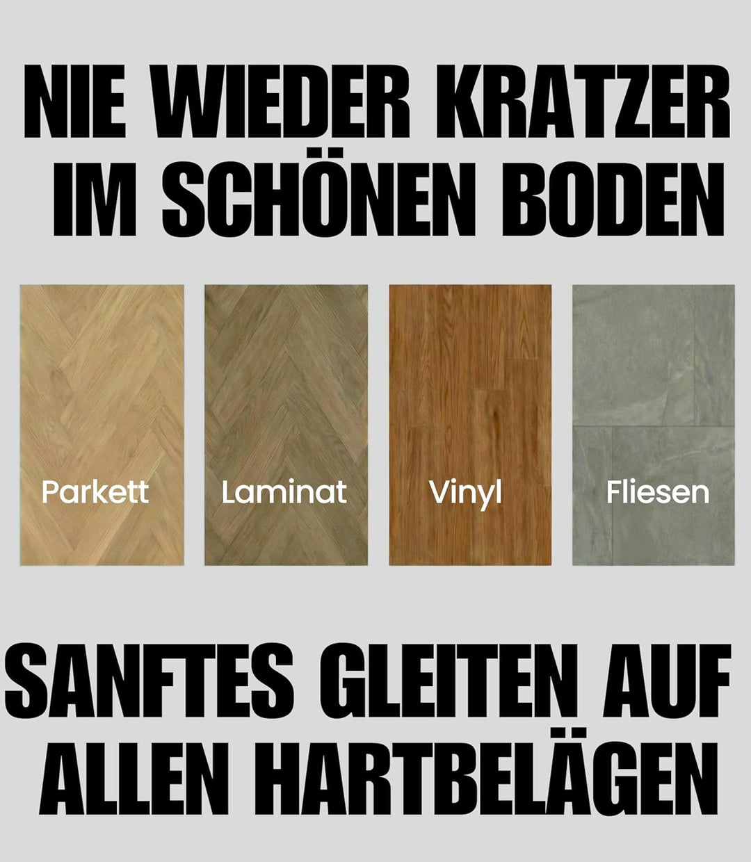 XeloTech 5er Set Hartboden-Rollen für Bürostuhl - 11mm x 22 mm - Sehr leise Bürostuhlrollen - Nie Wi