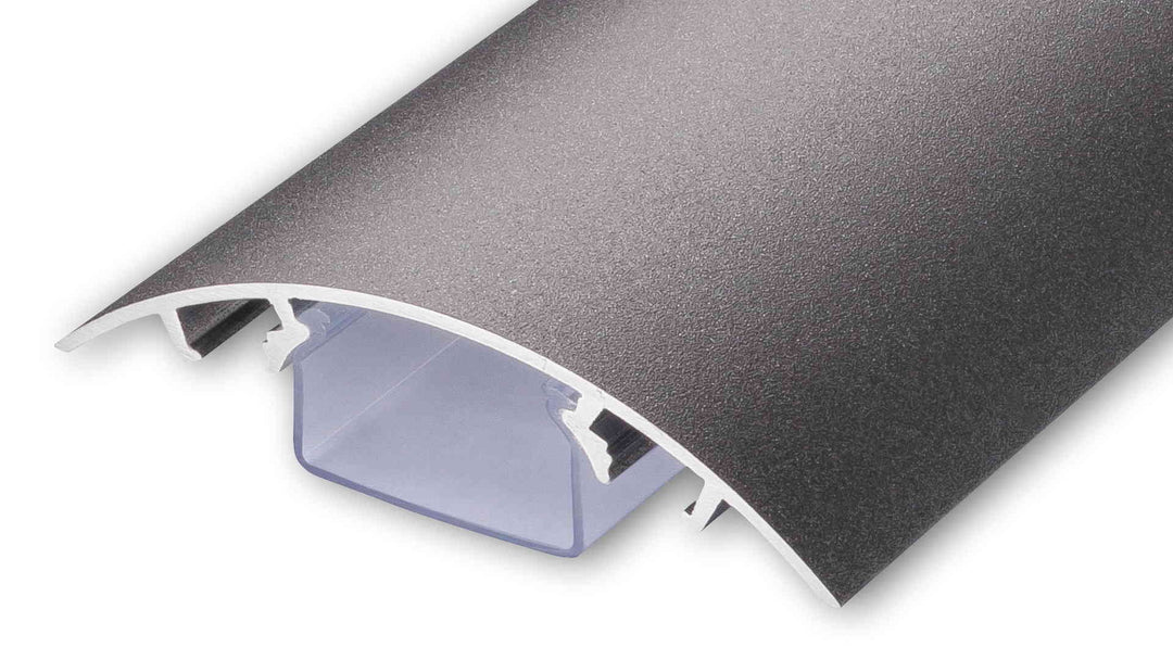TV Design Aluminium Kabelkanal Roheisen Style Feinstruktur lackiert in verschiedenen Längen von ALUN