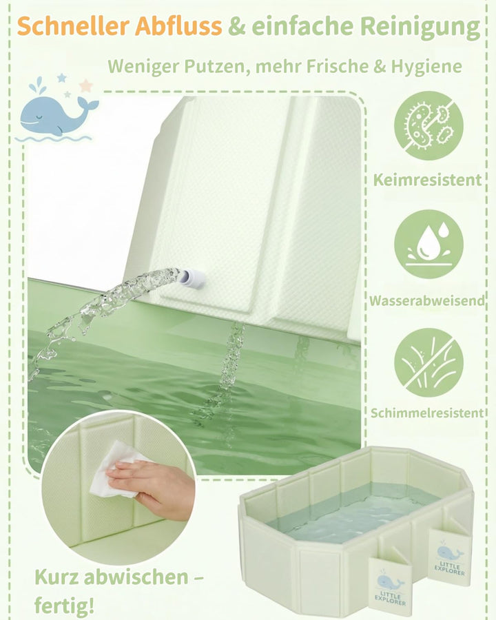 Faltbare Babybadewanne für Babys & Kleinkinder von 0–6 Jahren, Klappbare Kinderbadewanne für Bad & D