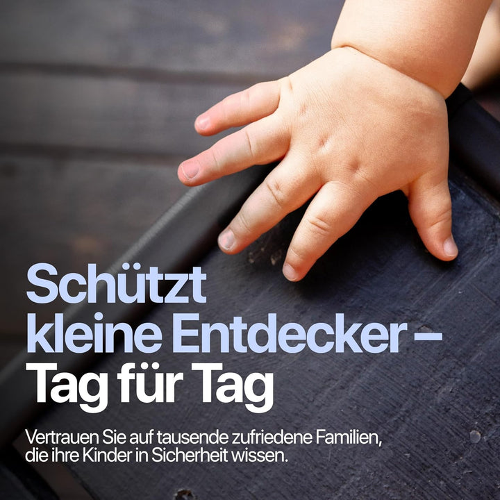 4.5m Schutzgitter und 4 Selbstklebende Ecken für scharfe Kanten und Ecken, Schwarz Komf-15BL, Komf-1
