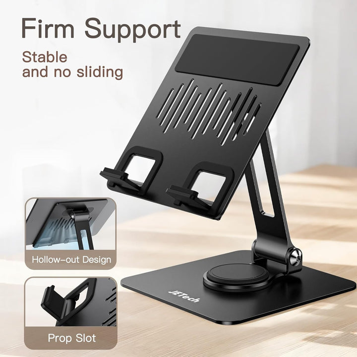 JETech Tablet Ständer, Einstellbare Drehlager Desktop Halter mit 360 Grad Drehbarem Fuss, Faltbare H
